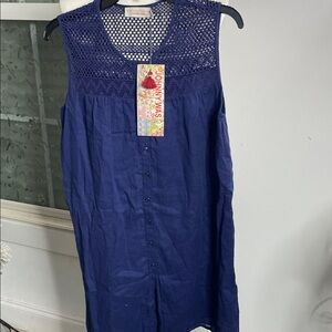 19. NWT Johnny Was Crochet Navy Dress